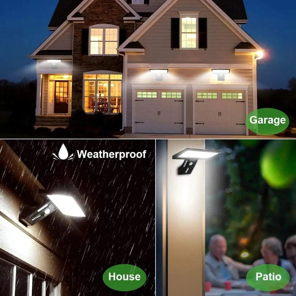 Solar Wall Light with Motion Sensor | 90 LEDs | Waterproof IP65 | Warm White Light