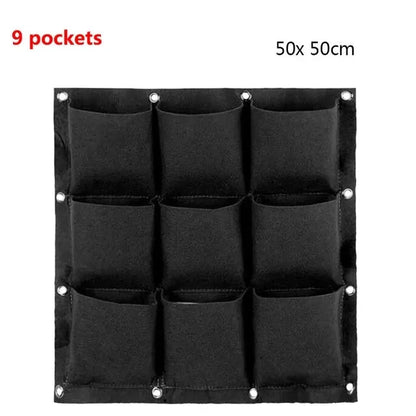 Vertical Plant Pocket for Wall Mounting | Green/Black | 2–12 Compartments