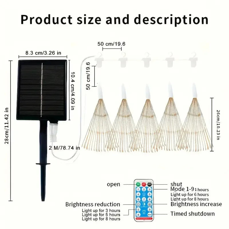 Solar Fairy Light String with 450 LEDs | 8 Modes & Remote Control | IP65 Waterproof | Perfect for Garden, Patio & Christmas