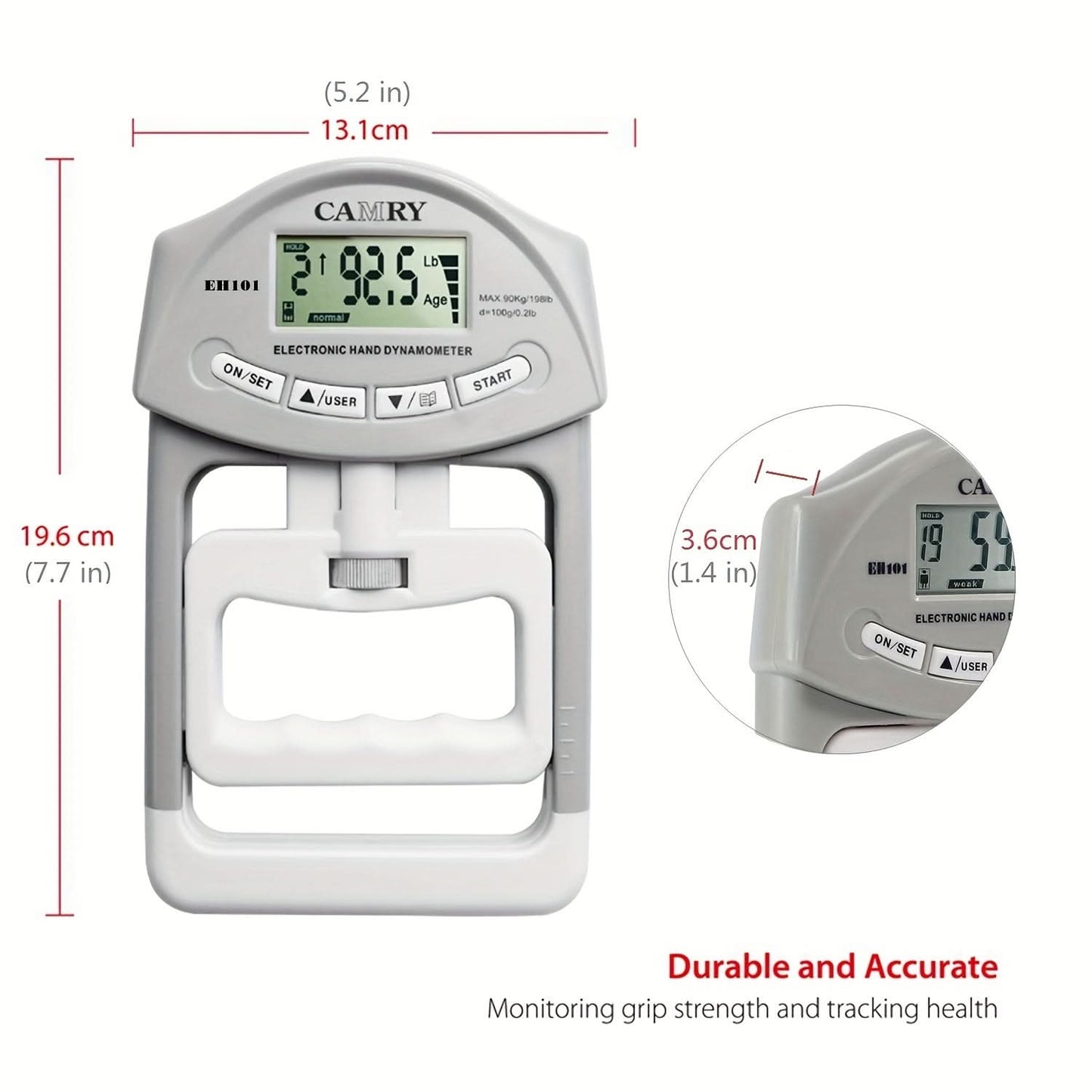 Digital Grip Strength Tester – Grip Meter Device