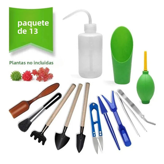 13-Piece Garden Tool Set | Stainless Steel and ABS | Designed for Succulents & Bonsai