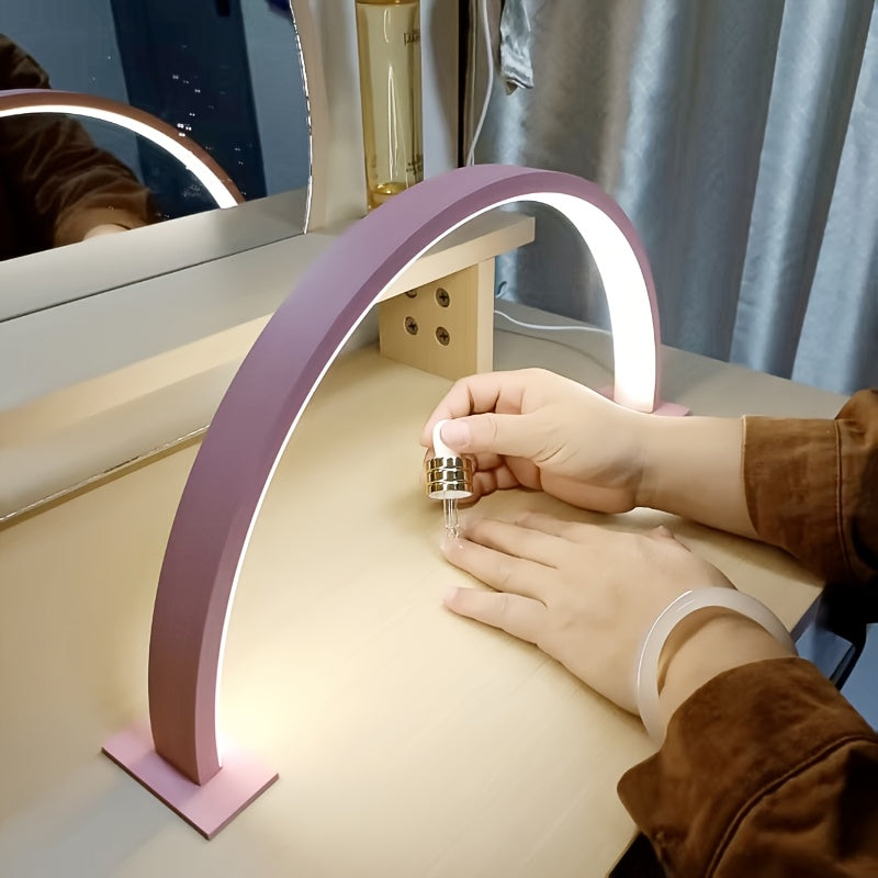 Modern USB Dimmable Desk Lamp in Crescent Moon Design for Office