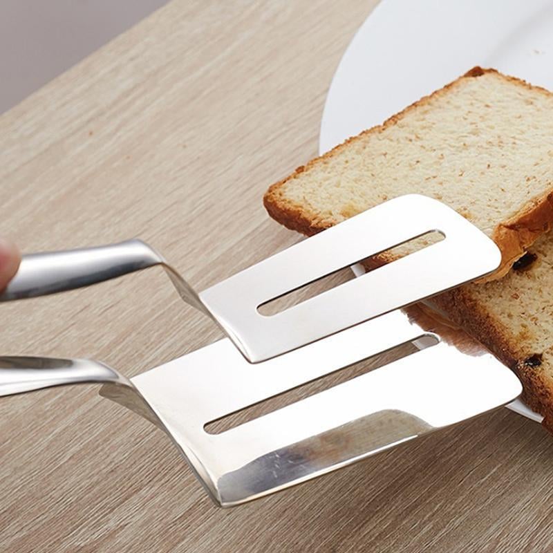 Versatile Stainless Steel Tongs with Spatula | 2-in-1 Kitchen Tool