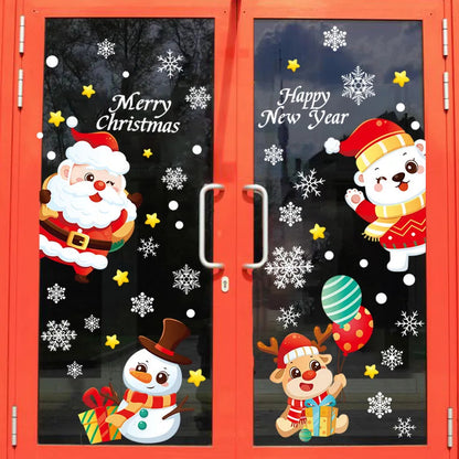 137-Piece Christmas Snowflake Window Sticker Set – Reusable PVC Decor for Winter and Holiday Glass Surfaces