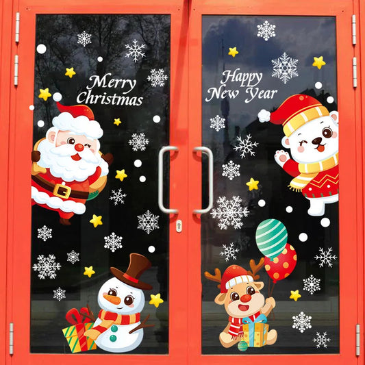 137-Piece Christmas Snowflake Window Sticker Set – Reusable PVC Decor for Winter and Holiday Glass Surfaces