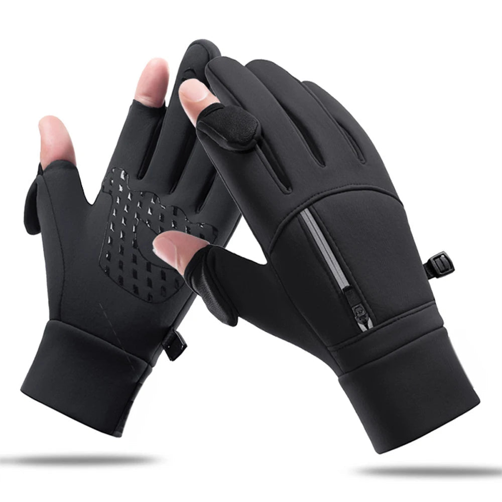 Waterproof and Windproof Winter Gloves with Foldable Fingertips - Touchscreen Compatible - Sizes M to XL