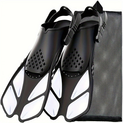 Snorkel and Swim Fins with Adjustable Straps, Open Heel & Compact Design - Ideal for Travel and Water Sports