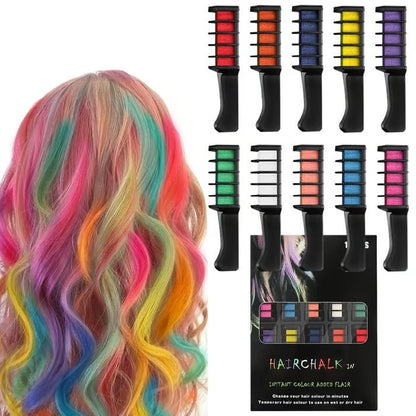Vibrant Temporary Hair Color Combs for All Ages