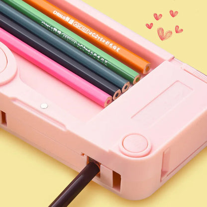 Effortless Pencil Case with Built-in Sharpeners