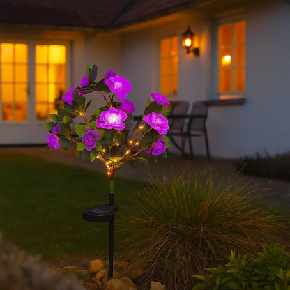 Solar-Powered Outdoor Flower Lights