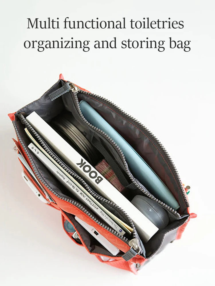 Large Cosmetic Bag for Travel | Multifunctional with Double Zipper & Multiple Pockets