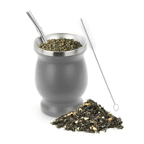 230 ml Stainless Steel Mate Cup | Double-Walled Insulation | Includes Spoon and Brush Set