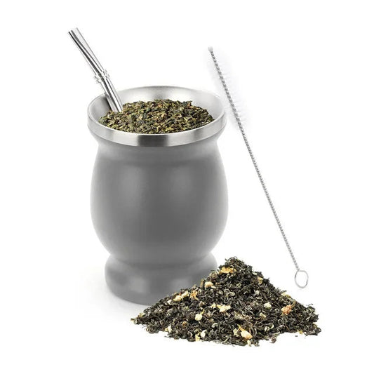 230 ml Stainless Steel Mate Cup | Double-Walled Insulation | Includes Spoon and Brush Set