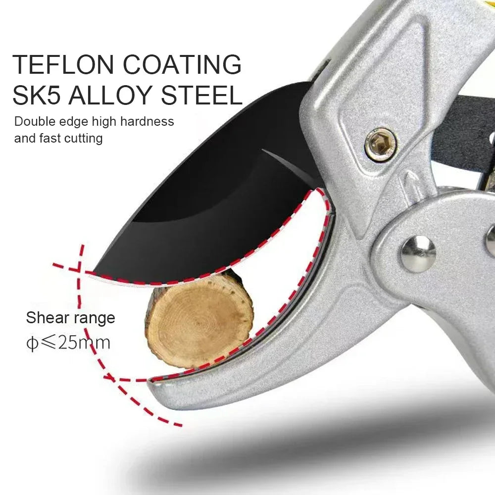 Garden Shears with Titanium-Coated Blade and Ergonomic Steel Handle
