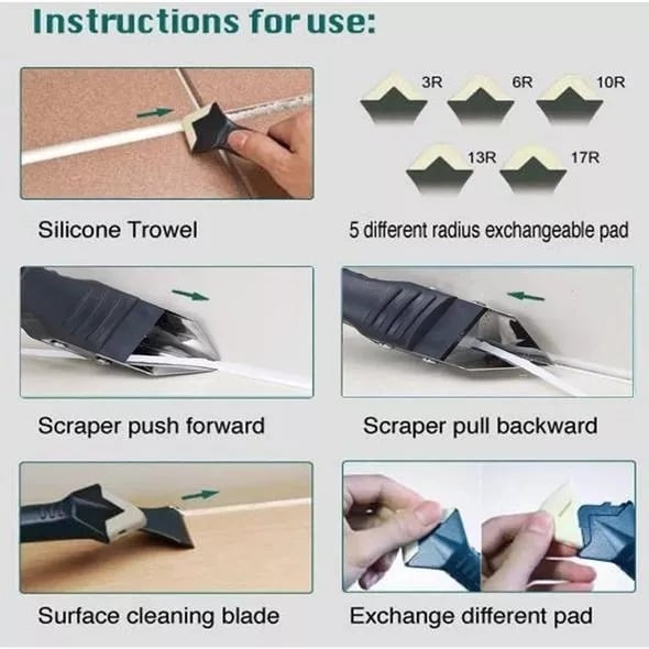 5-in-1 Silicone Scraper Tool Set for Easy Sealing Solutions