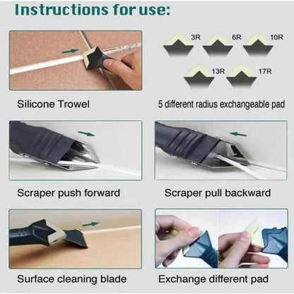 5-in-1 Silicone Scraper Tool Set for Easy Sealing Solutions