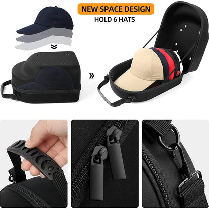 Hardshell Storage Case for Baseball Cap | Portable Zip Pouch | EVA Material | 24 x 13 x 32 cm