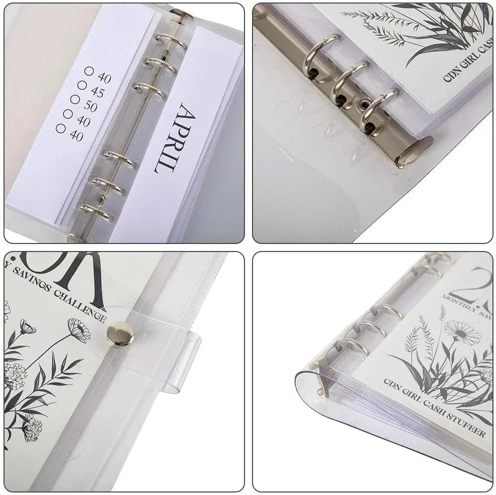 Money-Saving Challenge Binder with 12-Month Envelopes