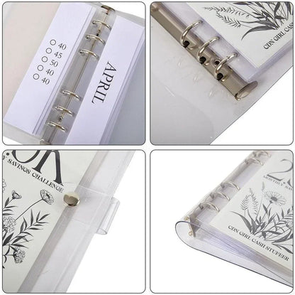 Money-Saving Challenge Binder with 12-Month Envelopes