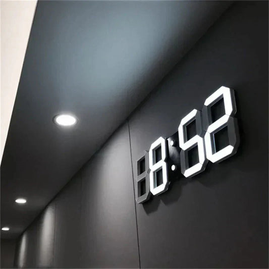 Digital 3D LED Wall Clock – Contemporary Design with Dimming Feature and Clear Visibility