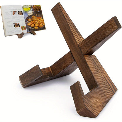 Wooden Cookbook Holder with Adjustable Angle
