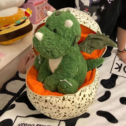 Small Plush Dinosaur with Eggshell Toy
