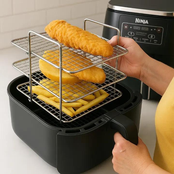 Three-Tier Rack for Faster, Crisp Layered Cooking