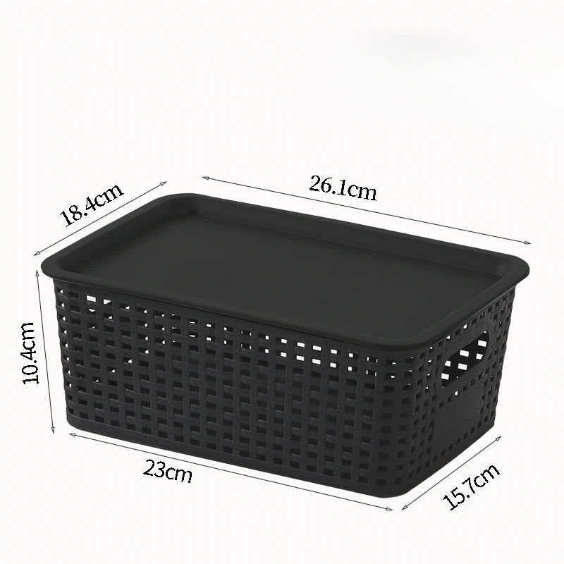 Stackable Plastic Storage Bins with Lid | Contemporary Ventilated Organizers for Office, Bedroom & Kids Room