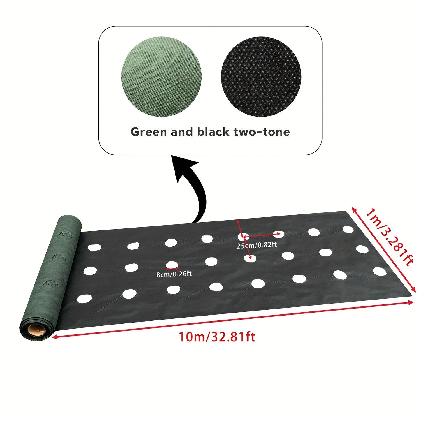 Weed Barrier Fabric - Perforated, Breathable Material for Vegetable Beds