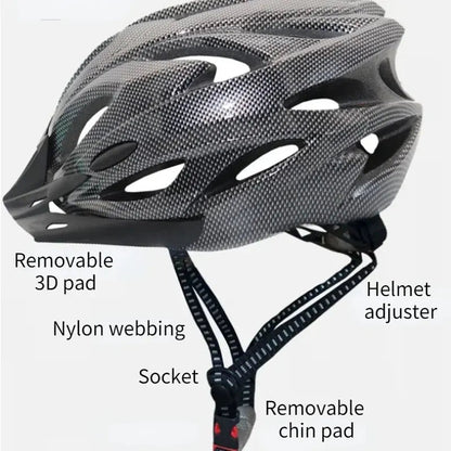 Adult Bike Helmet - Lightweight MTB Safety Gear - Adjustable Size 54-61 cm