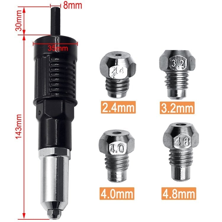 PowerRivet Adapter with 120 Rivets | Transform Your Drill