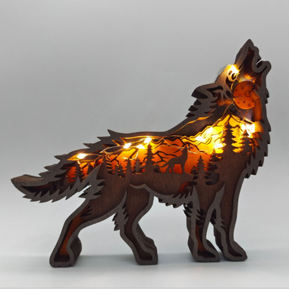 Hand-Carved Wooden Forest Animal Decoration | Natural Elegance & Rustic Charm for Home