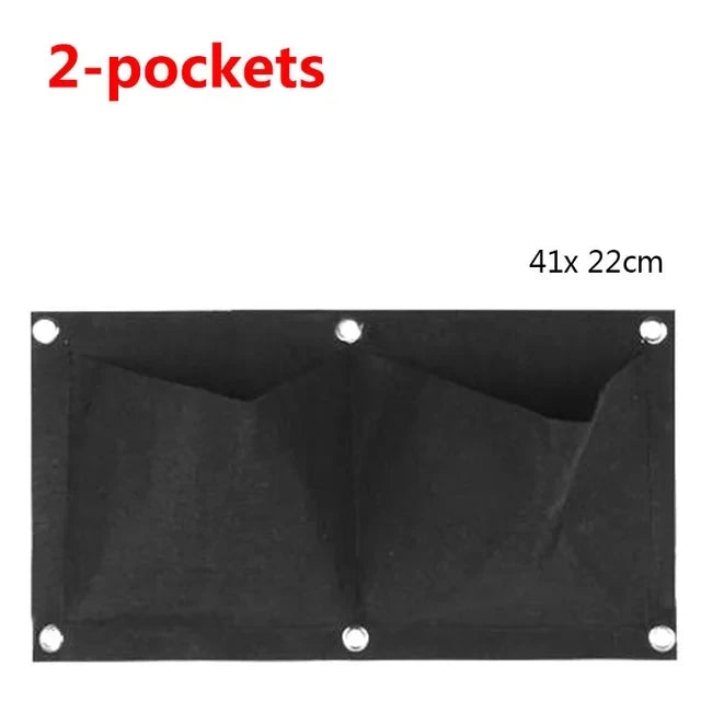 Vertical Plant Pocket for Wall Mounting | Green/Black | 2–12 Compartments