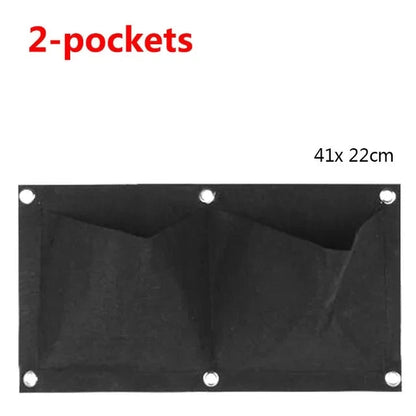 Vertical Plant Pocket for Wall Mounting | Green/Black | 2–12 Compartments