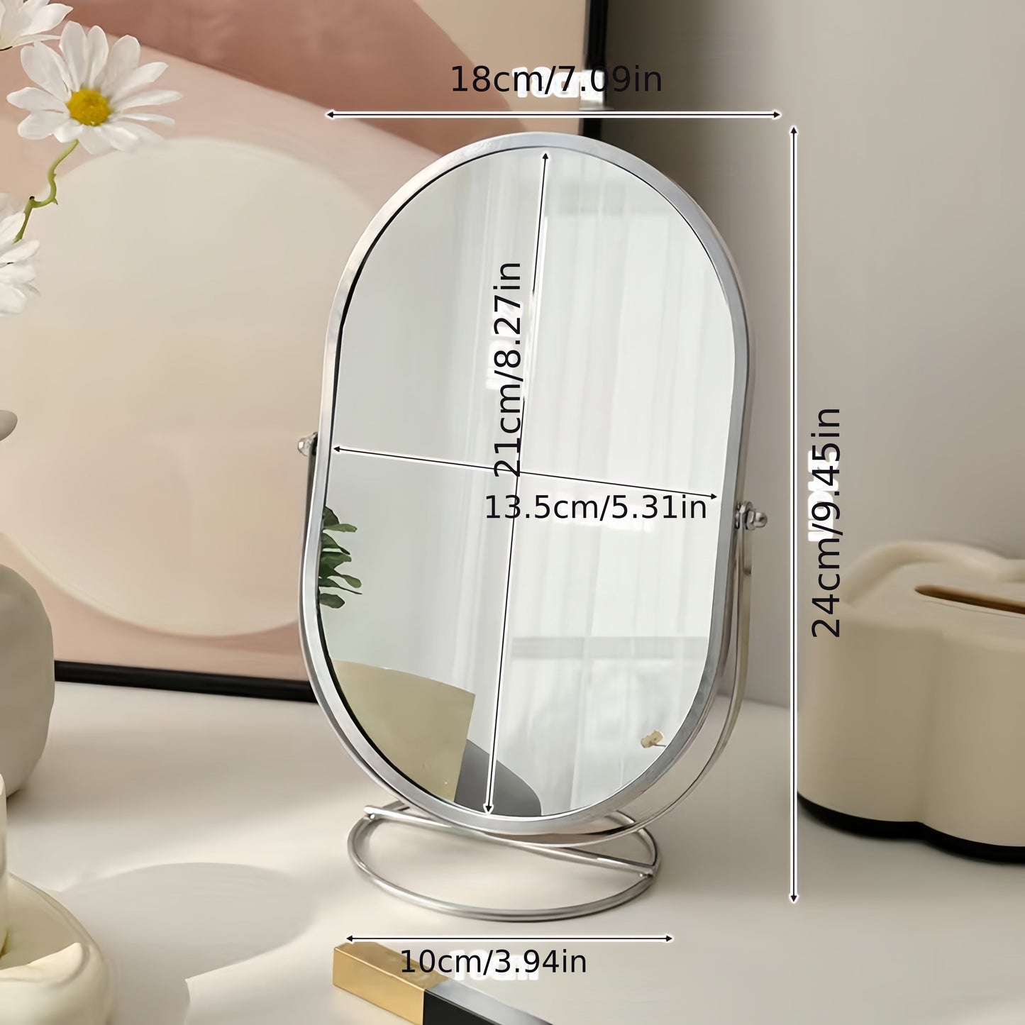 Versatile 360° Makeup Mirror for Flawless Reflections