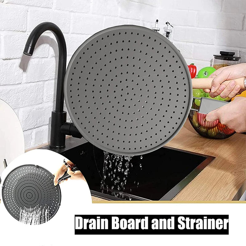 Splash Shield for Pans | Heat-Resistant Silicone Lid with Stainless Steel Handle for Cookware up to 28 cm