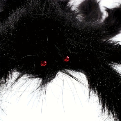 Halloween Decoration Set – 2 Giant 50cm Spiders with Stretchy Web