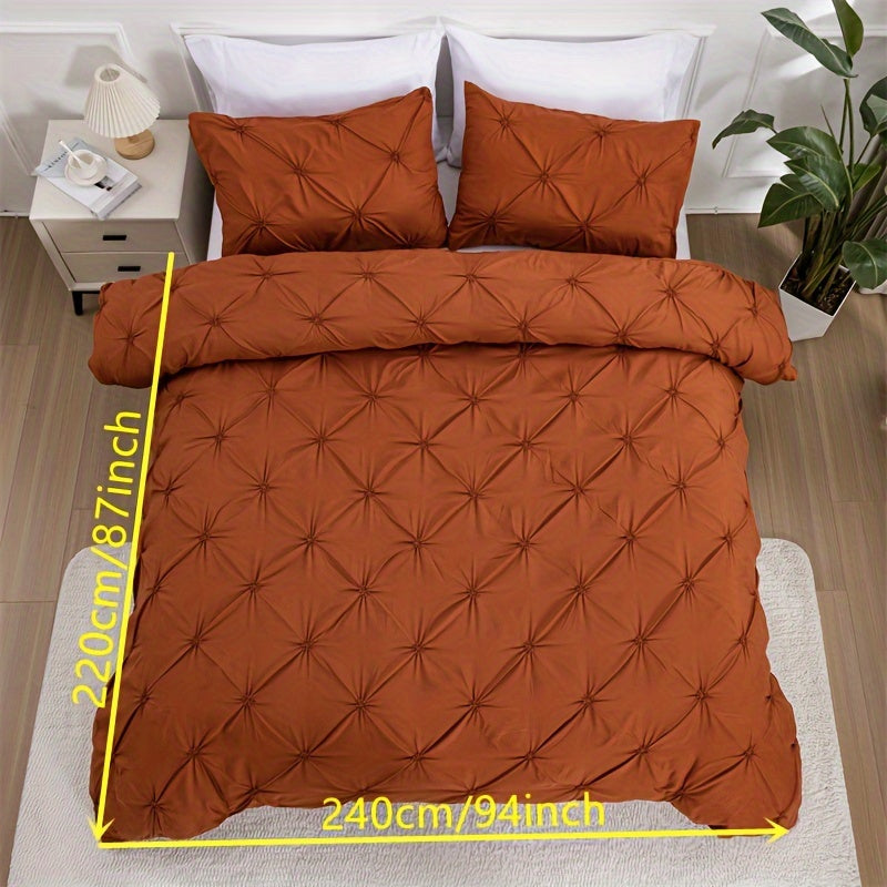 Pintuck Pattern White Quilt Cover Set
