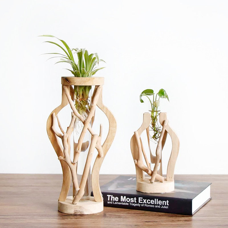 Unique Plant Decoration – Natural Wooden Vase
