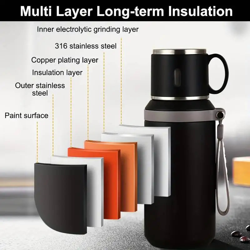 600ml Stainless Steel Travel Mug | Leak-Proof Thermos for Coffee & Tea