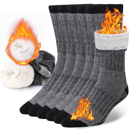 3-Pack of Thick Warm Merino Wool Socks | Durable, Breathable | Great for Work, Hiking & Outdoor Use