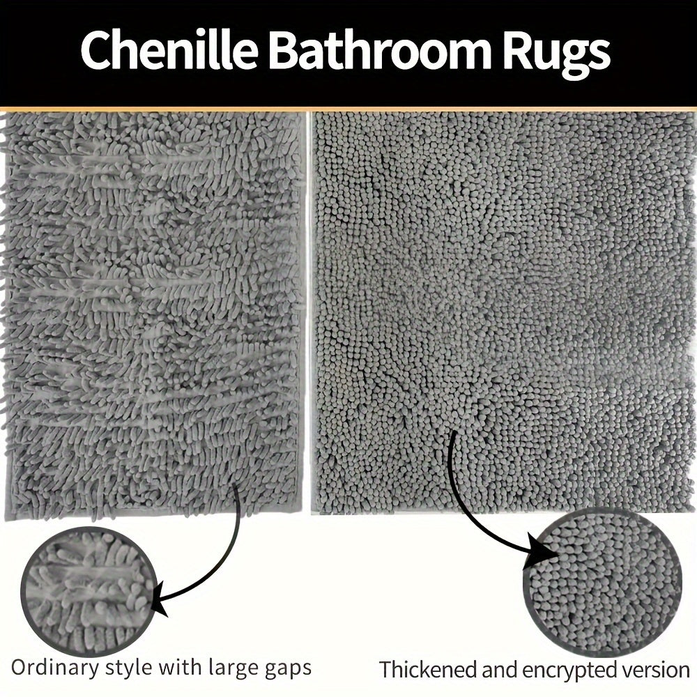 Ultra-Soft Chenille Bath Mat – Non-Slip & Quick-Drying
