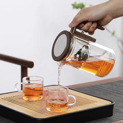Heat-Resistant Glass Teapot with Built-in Strainer | Perfect for Loose Leaves & Tea Bags