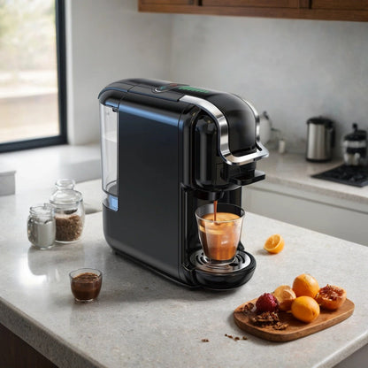 Versatile 5-in-1 Coffee Maker – Works with Nespresso, K-Cup, Dolce Gusto, ESE Pods, and Ground Coffee, 20-Bar Hot/Cold