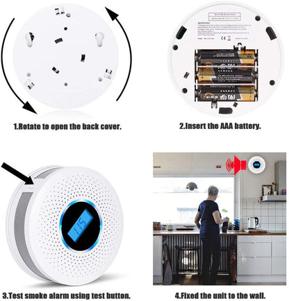 Smoke and Carbon Monoxide Detector with Long-Lasting Battery