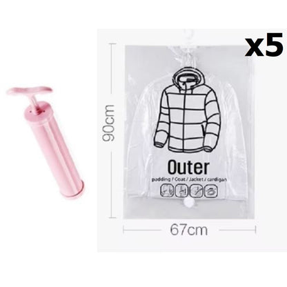 Space-Saving Hanging Vacuum Storage Bags