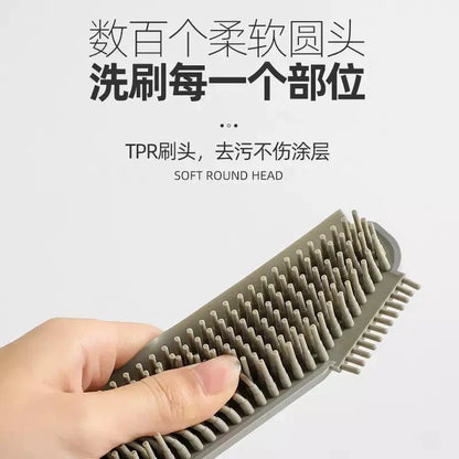 Versatile 3-in-1 Home Cleaning Tool with Scraper & Brush