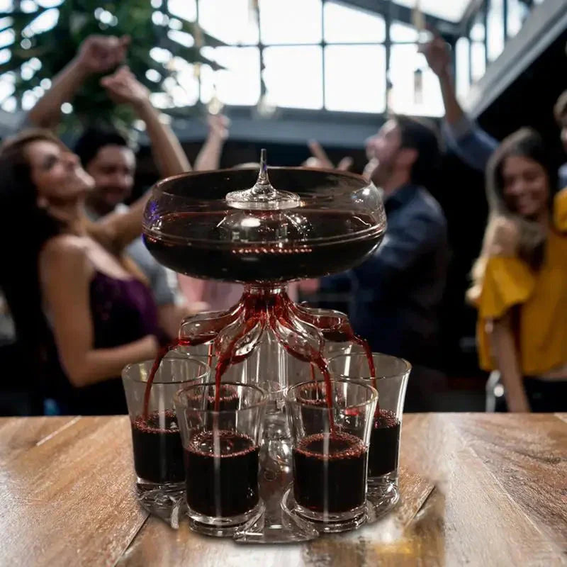 6-Cup Shot Glass Filling Station with Holder