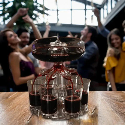 6-Cup Shot Glass Filling Station with Holder