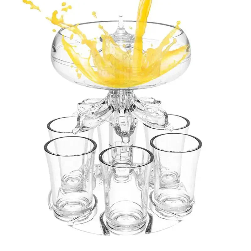 6-Cup Shot Glass Filling Station with Holder